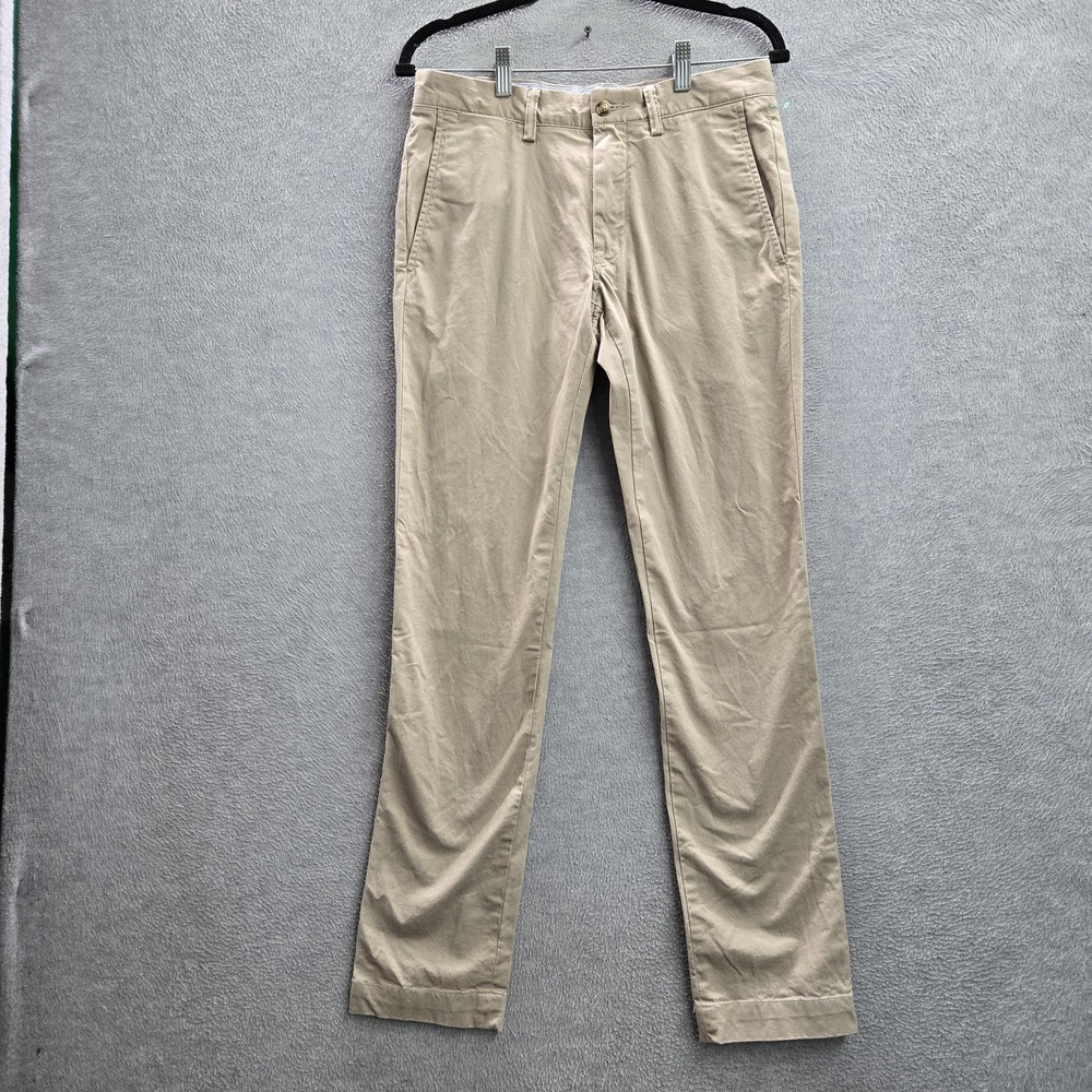Polo Ralph Lauren Men Pants 29/32 Brown Embroidered Chino Twill Button Slim 30"